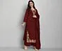 Women's Plus Size Rayon Maroon Solid Embroidery Kurta and pant set With Dupatta