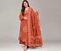 Women Pure Cotton Plus Size Kurta Pant Set with Dupatta,Bandhani Print Kurta Sets 