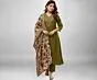 Women's Plus Size Embroidered Straight Kurta and Pant Set with Dupatta
