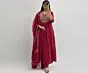 Women’s Plus Size Rayon Viscose Printed Embroidered Anarkali Kurta with Pant & Dupatta
