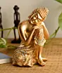 Polyresin Golden Resting Buddha on Knee Statue