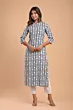 Women Printed Viscose Rayon Straight Kurta  (Grey)