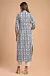 Women Printed Viscose Rayon Straight Kurta  (Grey)
