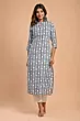 Women Printed Viscose Rayon Straight Kurta  (Grey)