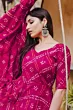 Women Printed Viscose Rayon Pink  Long Anarkali Kurta  