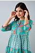 Women Printed Viscose Rayon Anarkali Kurta (Light Blue)