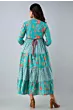 Women Printed Viscose Rayon Anarkali Kurta (Light Blue)