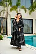 Women Pure Cotton Plus Size Kurta Pant Set with Dupatta,Black Floral Print Kurta Sets 