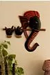 Metal Wrought Iron Lord Ganesha Playing Flute Wall Hanging Sculpture Decorative Religious Showpiece For Home Wall Decor