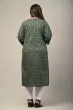 Women Floral Print Cotton Plus Size Straight Kurta (Green)