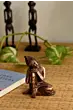 Brown Metal Resting Buddha On Knee Statue