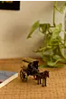 Golden Brass Horse Cart Showpiece