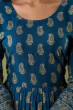 Women Printed Viscose Rayon Flared Kurta  (Blue)