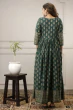 Women Printed Viscose Rayon Flared Kurta  (Green)