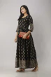 Women Printed Viscose Rayon Flared Kurta  (Black)