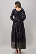Women Printed Viscose Rayon Flared Kurta  (Blue)