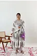 Women's Plus Size White Cotton Block Print Anarkali Salwar Kameez, Indian Curvy Fashion