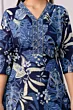 Blue Printed Straight Kurta for Girls Casual Wear