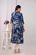 Blue Printed Straight Kurta for Girls Casual Wear