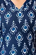 Women Navy Blue Printed Straight Kurta 