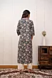 Women Green Printed Straight Kurta with Three Quarter Sleeves