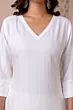 White Solid Kurta for Women Casual Wear