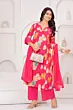 Pink Printed Straight Kurta Set With Dupatta for Women