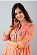 Women Printed Viscose Rayon Orange Anarkali Kurta 