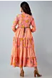 Women Printed Viscose Rayon Orange Anarkali Kurta 