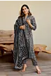 Women Pure Cotton Plus Size Kurta Pant Set with Dupatta, Dusty Black Floral Printed Set 