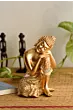 Polyresin Golden Resting Buddha on Knee Statue