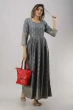 Women Printed Viscose Rayon Flared Kurta  (Grey)