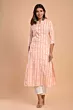 Women Printed Viscose Rayon Straight Kurta  (Orange)