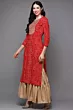 Women Printed Viscose Rayon Straight Kurta  (Red)