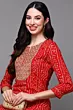 Women Printed Viscose Rayon Straight Kurta  (Red)