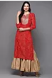 Women Printed Viscose Rayon Straight Kurta  (Red)
