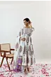 Women's Plus Size White Cotton Block Print Anarkali Salwar Kameez, Indian Curvy Fashion