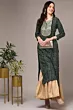 Women Bandhani Viscose Rayon Straight Kurta (Dark Green)