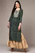 Women Bandhani Viscose Rayon Straight Kurta (Dark Green)