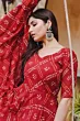 Women Printed Viscose Rayon Red Anarkali Kurta 