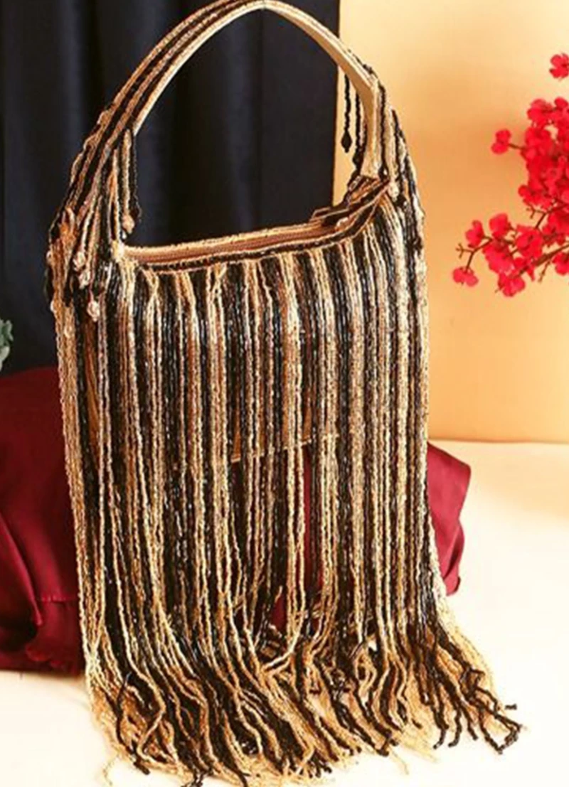 Women Copper Embellished Sequins Clutch Bridal