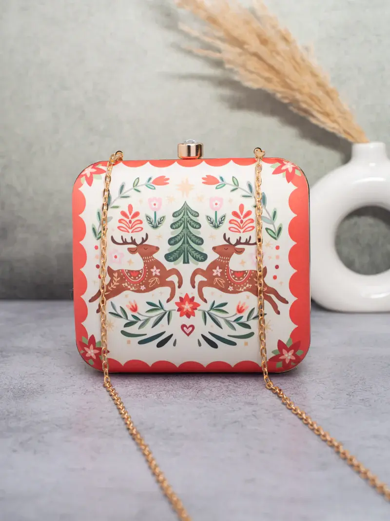 Woman Christmas Reindeer Clutch