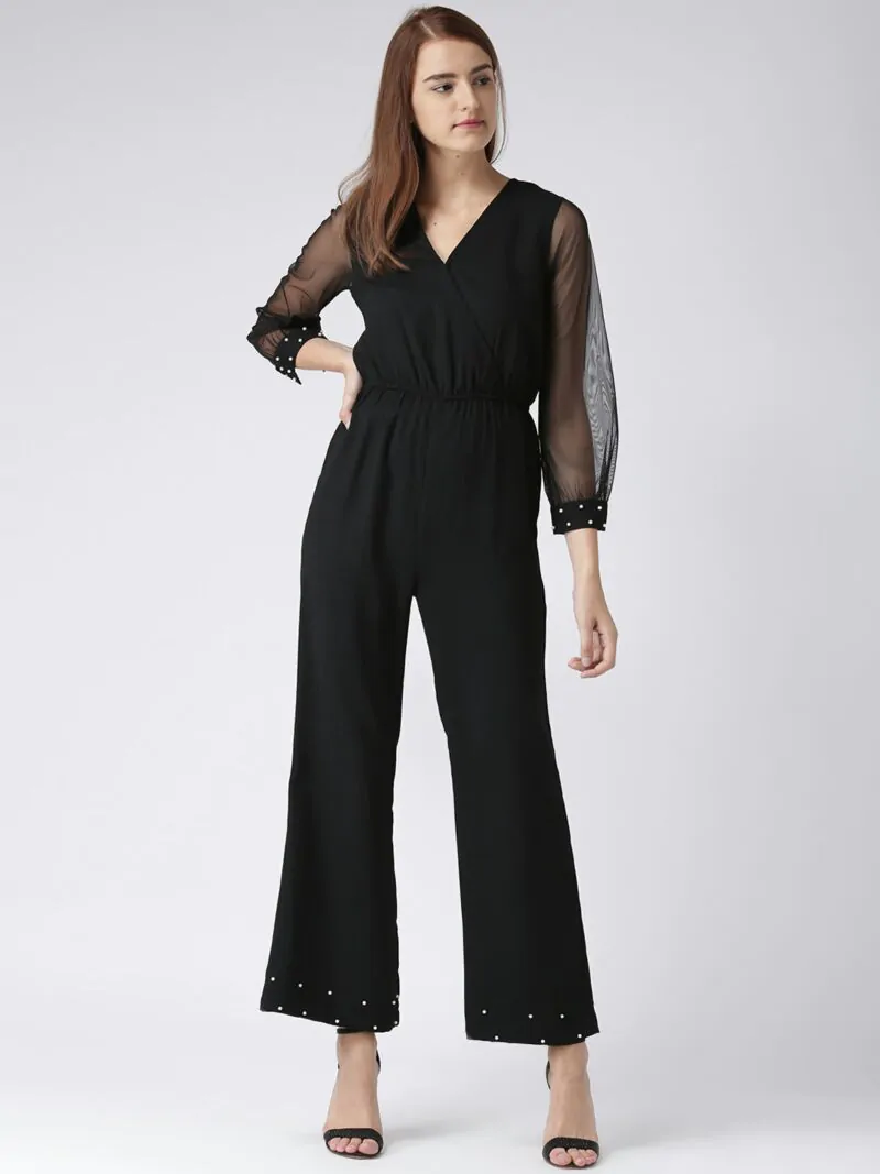Women Black Solid Basic Jumpsuit