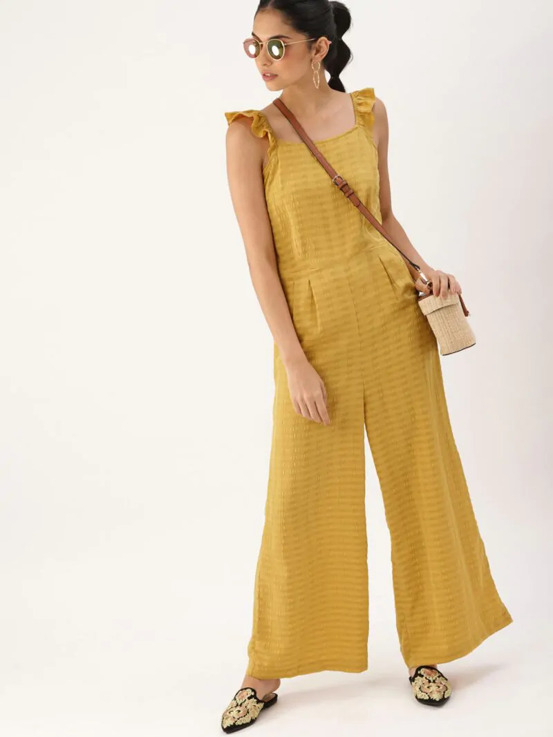 Mustard Solid Basic Jumpsuit