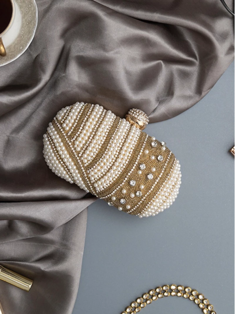 Pearl Embedded Designer Party Clutch