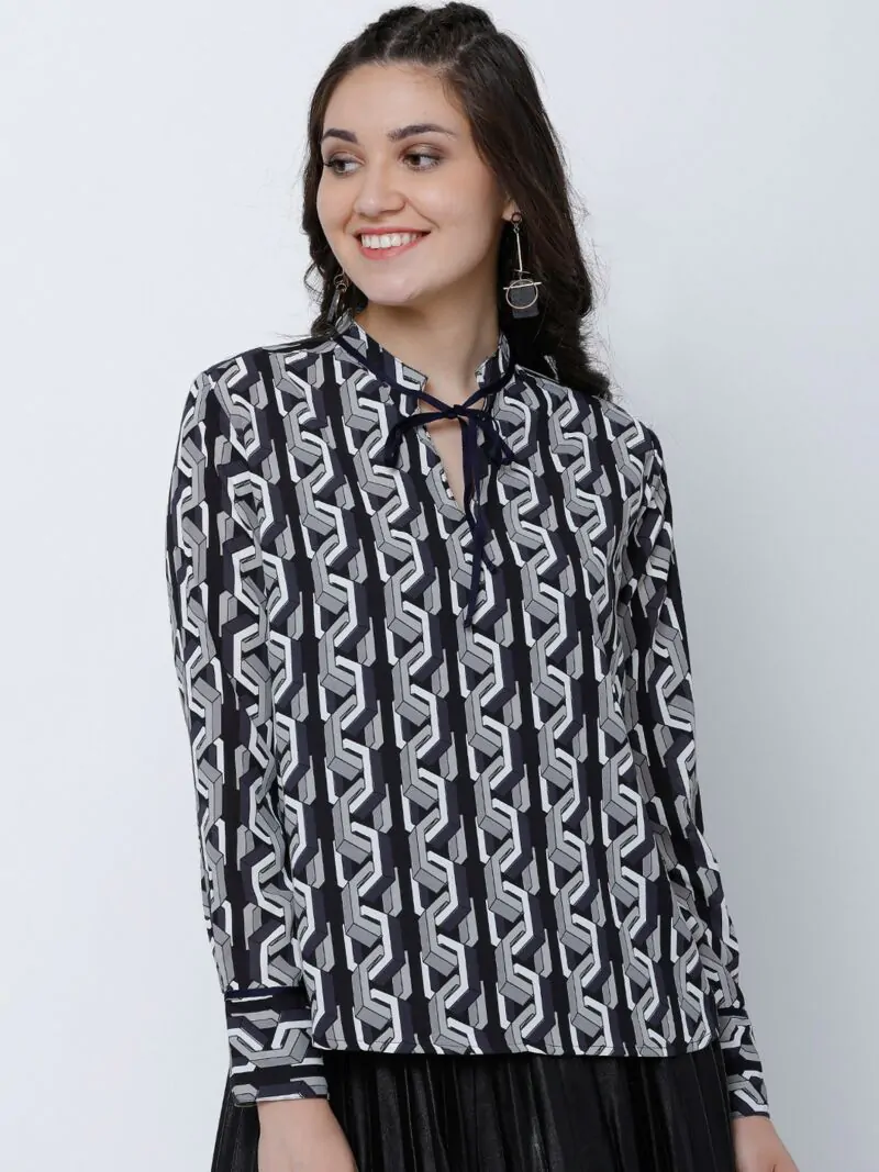 Women Black Printed Top