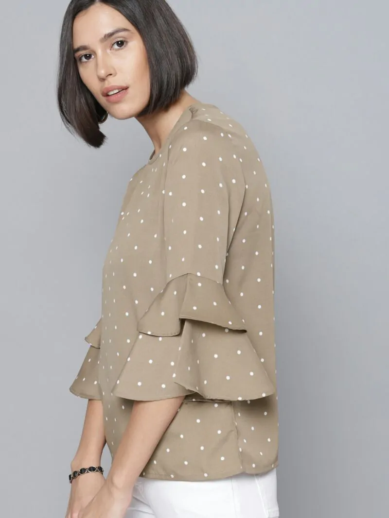 Women Taupe Printed Top