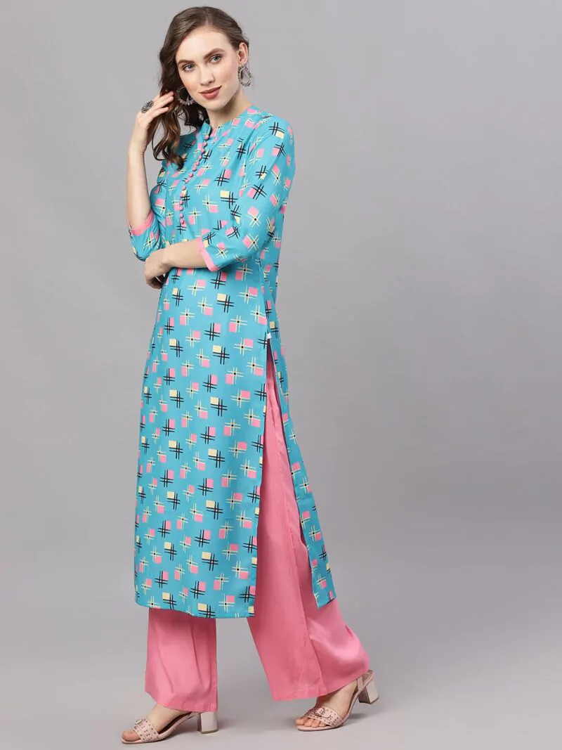 Blue Digital Printed Kurta