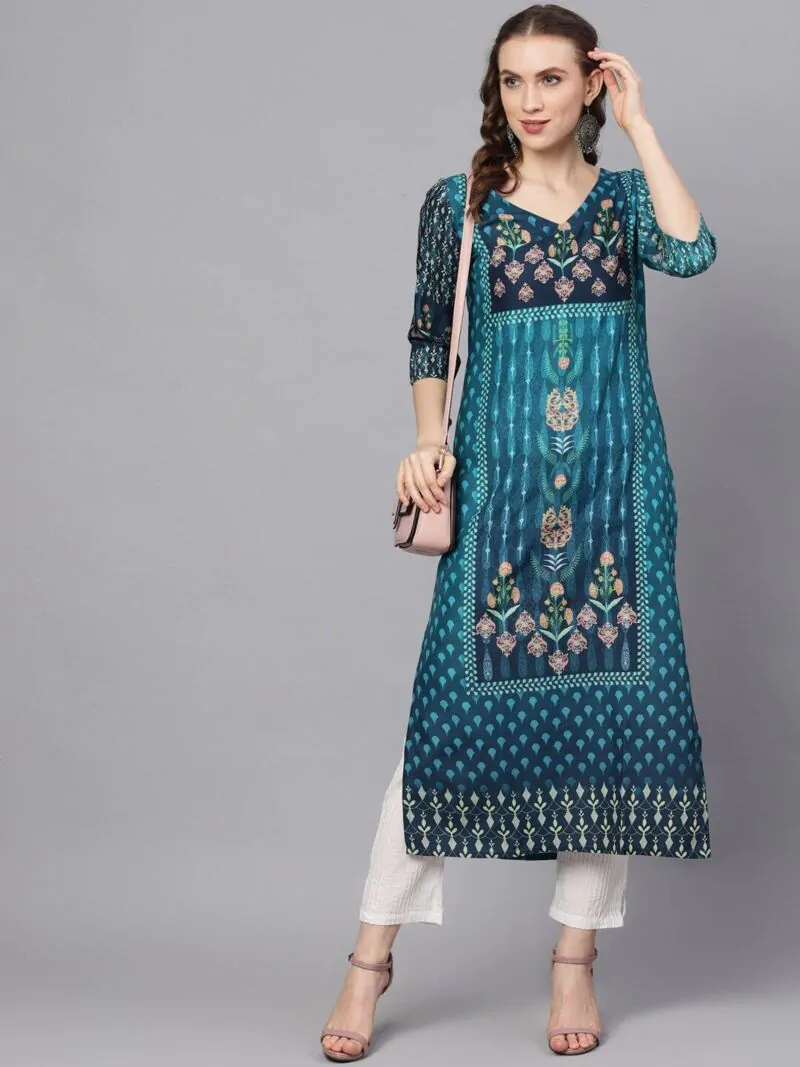 Blue Digital Print Kurta