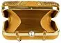 Women Embroidered Golden Box Clutch Bag Purse for Bridal